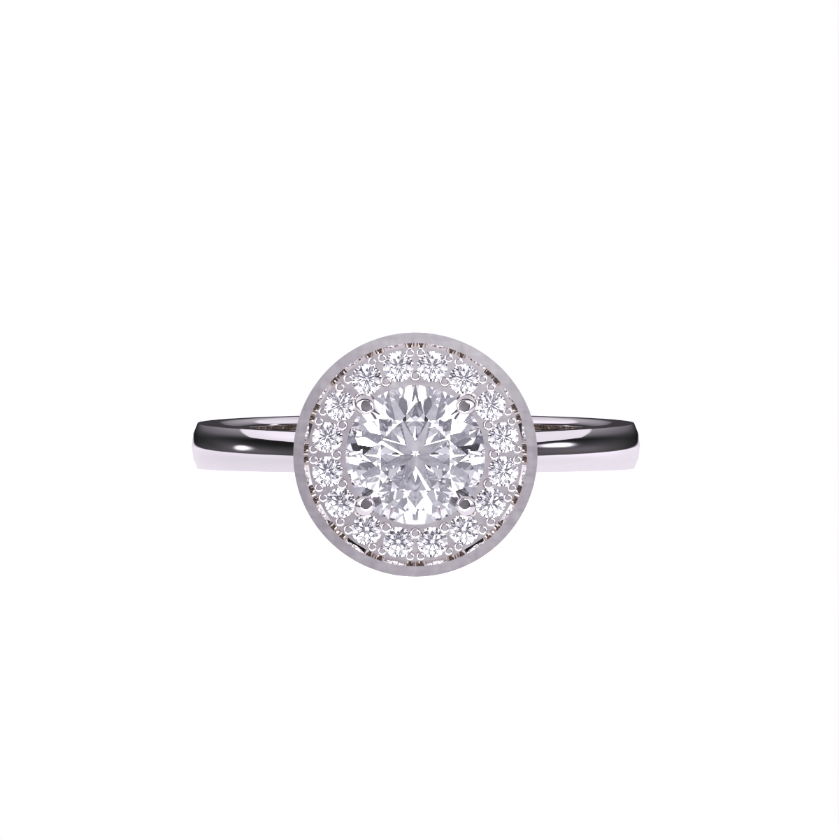 Charming Bezel Set Round Cluster Halo Ring